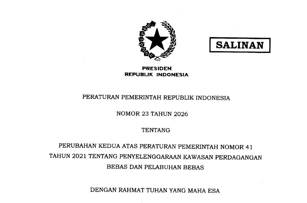 Peraturan Pemerintah Nomor 23 Tahun 2026